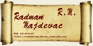 Radman Majdevac vizit kartica